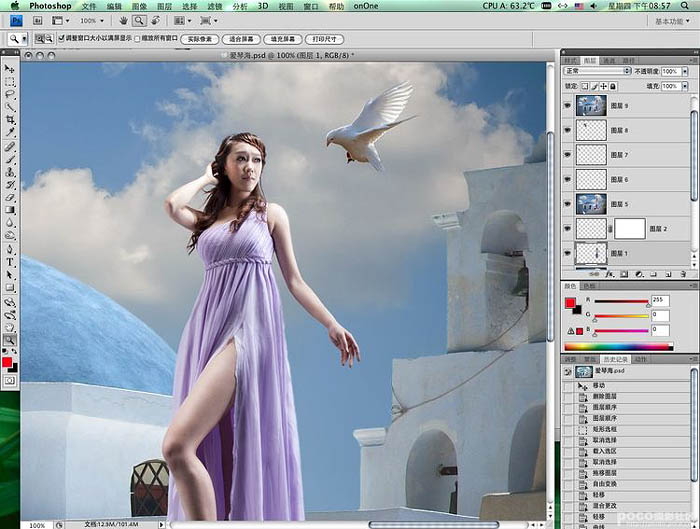 PS合成漂亮的希腊古堡美女场景_亿码酷站___亿码酷站平面设计教程插图8
