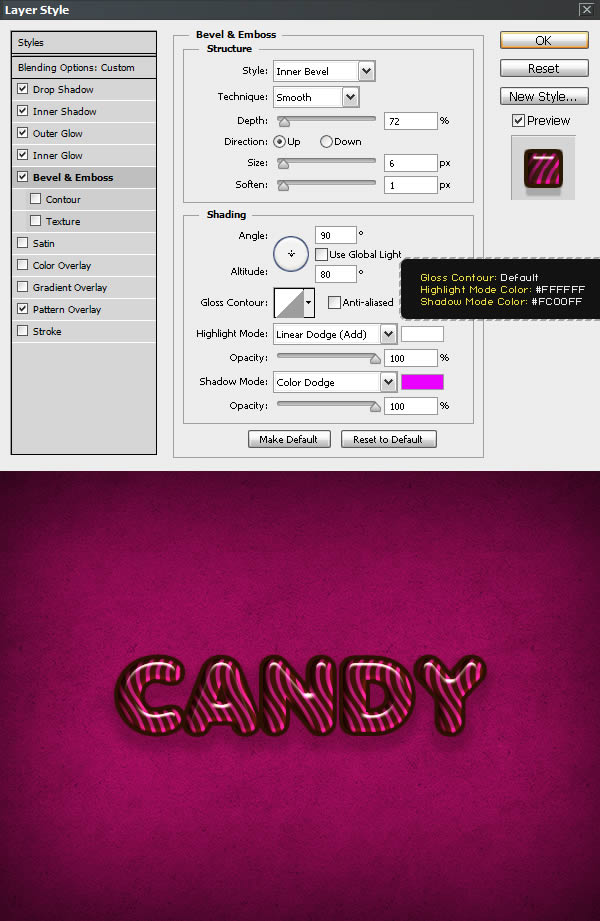 利用图层样式及图案制作剔透的紫色糖果字_亿码酷站___亿码酷站平面设计教程插图6