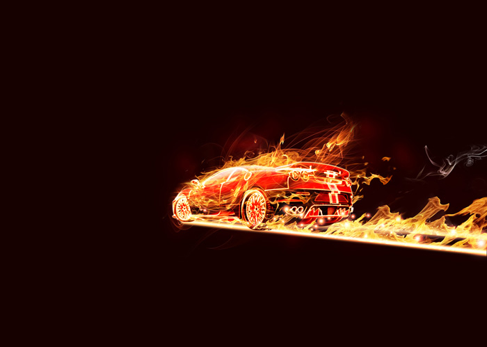 Photoshop打造超酷的火焰汽车_亿码酷站___亿码酷站平面设计教程插图