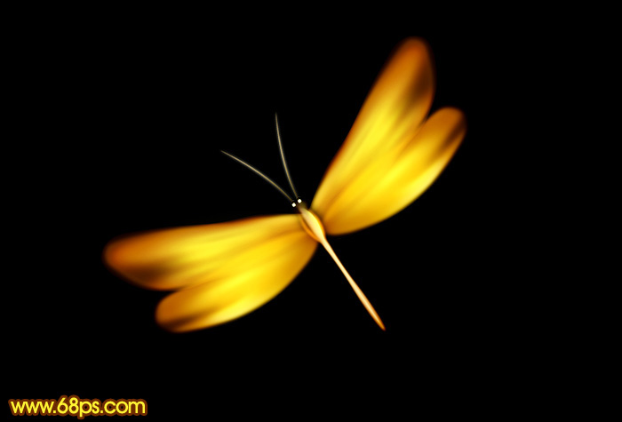 Photoshop打造一只漂亮的金色蜻蜓_亿码酷站___亿码酷站平面设计教程插图