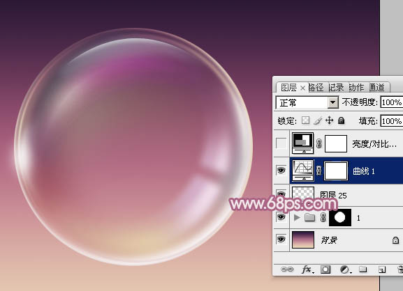 Photoshop制作漂亮的紫色气泡_亿码酷站___亿码酷站平面设计教程插图23