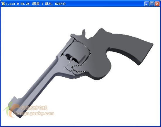 Photoshop鼠绘一把左轮手枪_亿码酷站___亿码酷站平面设计教程插图6