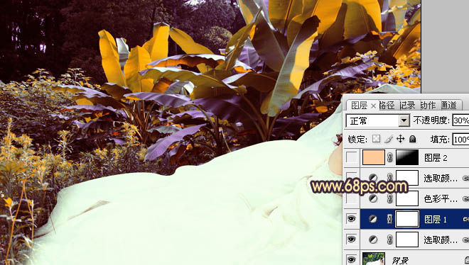 Photoshop调出外景美女婚片甜美的橙紫色_亿码酷站___亿码酷站平面设计教程插图9
