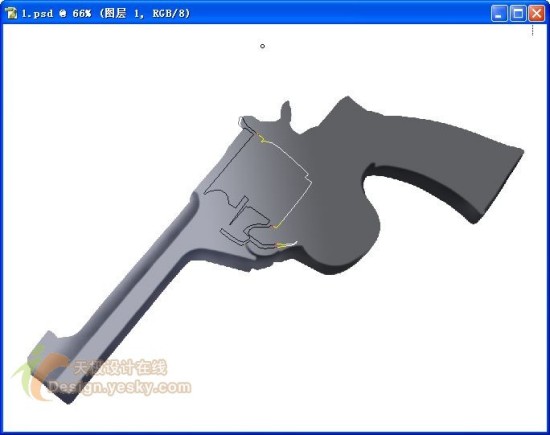 Photoshop鼠绘一把左轮手枪_亿码酷站___亿码酷站平面设计教程插图5