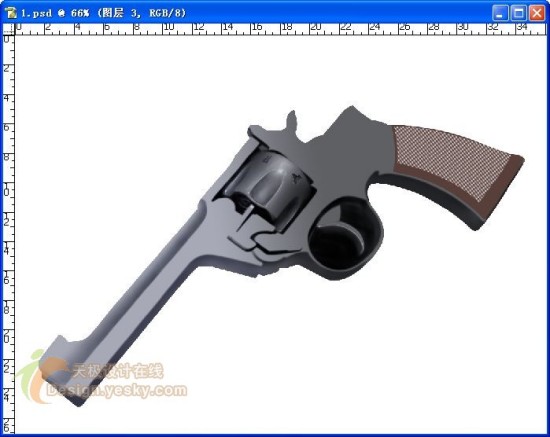 Photoshop鼠绘一把左轮手枪_亿码酷站___亿码酷站平面设计教程插图9