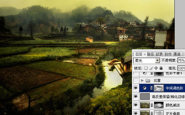 Photoshop把田园风景转为唯美的油画效果_亿码酷站___亿码酷站平面设计教程插图10