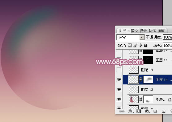 Photoshop制作漂亮的紫色气泡_亿码酷站___亿码酷站平面设计教程插图6