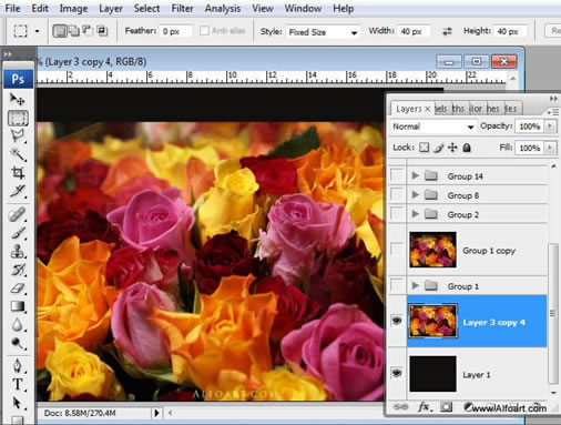 PS制作喷溅的玫瑰花效果_亿码酷站___亿码酷站平面设计教程插图2