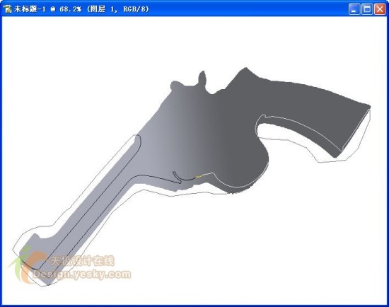 Photoshop鼠绘一把左轮手枪_亿码酷站___亿码酷站平面设计教程插图3