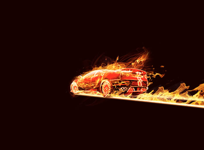 Photoshop打造超酷的火焰汽车_亿码酷站___亿码酷站平面设计教程插图6