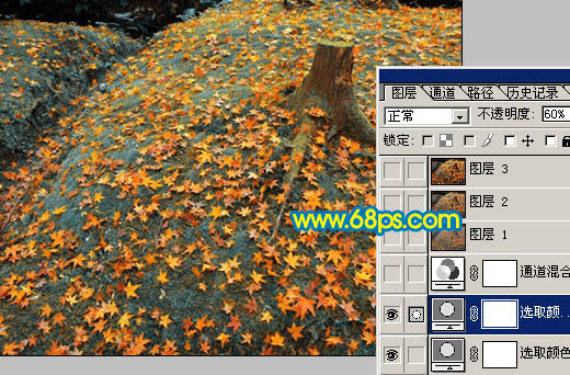 Photoshop打造一幅橙黄的落叶图_亿码酷站___亿码酷站平面设计教程插图6