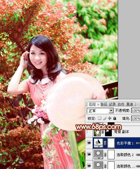Photoshop打造柔美的淡调橙绿色外景美女图片_亿码酷站___亿码酷站平面设计教程插图6