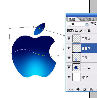 Photoshop绘制一个水晶苹果的标志_亿码酷站___亿码酷站平面设计教程插图6