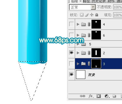 Photoshop制作一只精致的蓝色铅笔_亿码酷站___亿码酷站平面设计教程插图6
