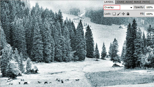 Photoshop快速把绿色风景图片转为雪景效果_亿码酷站___亿码酷站平面设计教程插图9