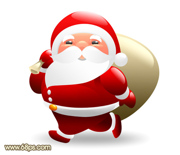 Photoshop制作可爱的红色卡通圣诞老人_亿码酷站___亿码酷站平面设计教程插图