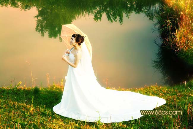 Photoshop调色教程:晚霞中的美丽新娘_亿码酷站___亿码酷站平面设计教程插图9