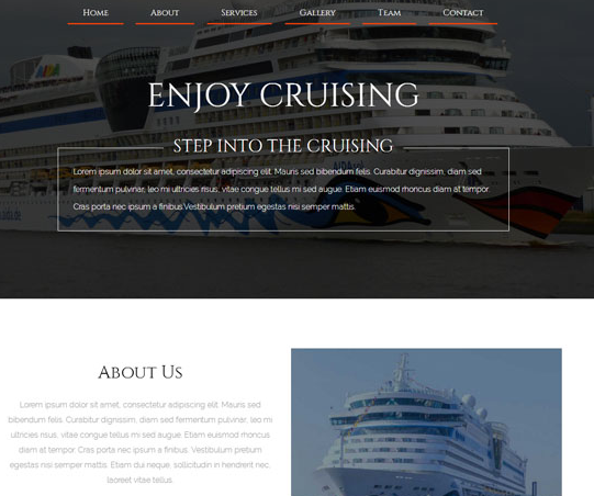 白色邮轮旅游公司网站模板_企业官网模板插图
