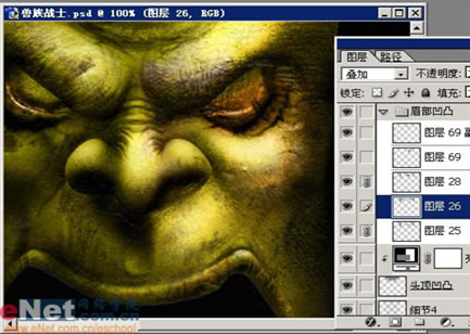 Photoshop鼠绘教程:魔兽兽族战士_亿码酷站___亿码酷站平面设计教程插图16