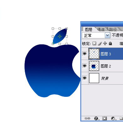 Photoshop绘制一个水晶苹果的标志_亿码酷站___亿码酷站平面设计教程插图3