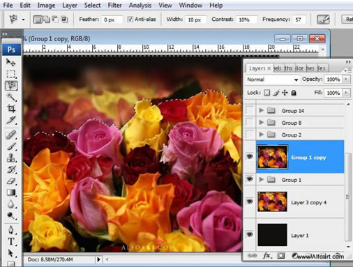PS制作喷溅的玫瑰花效果_亿码酷站___亿码酷站平面设计教程插图6