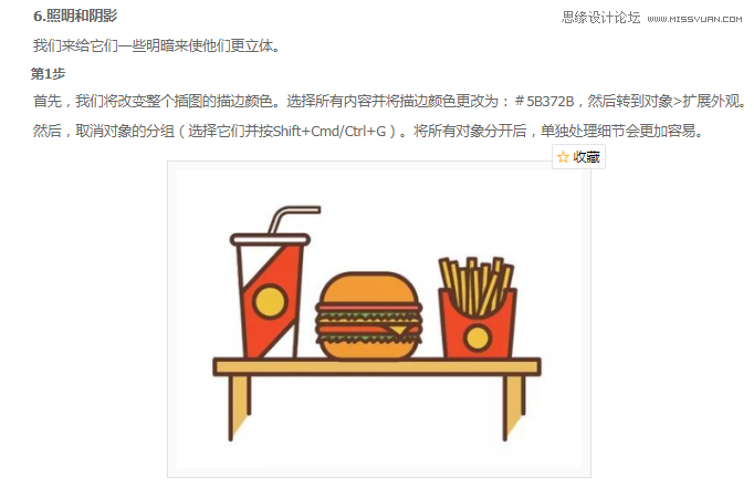 Illustrator绘制扁平化风格的快餐图标_亿码酷站___亿码酷站ai教程插图9