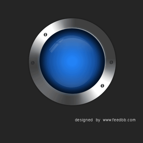Photoshop制作金属边框的蓝色透明按钮_亿码酷站___亿码酷站平面设计教程插图