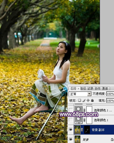 Photoshop打造漂亮的橙紫色树林人物照片_亿码酷站___亿码酷站平面设计教程插图2