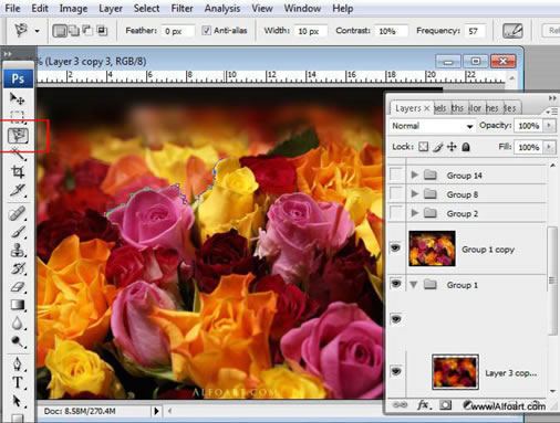 PS制作喷溅的玫瑰花效果_亿码酷站___亿码酷站平面设计教程插图5