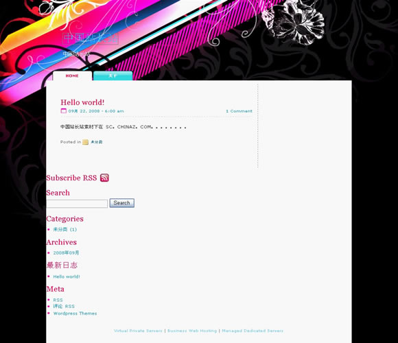 WordPress Neon Stripes模板_亿码酷站_wordpress主题插图