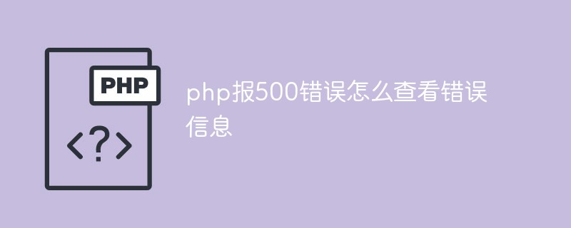 php报500错误怎么查看错误信息插图