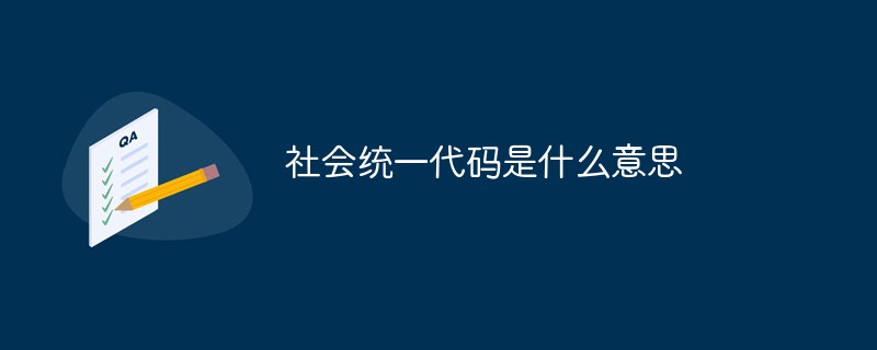 社会统一代码是什么意思