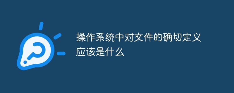 操作系统中对文件的确切定义应该是什么