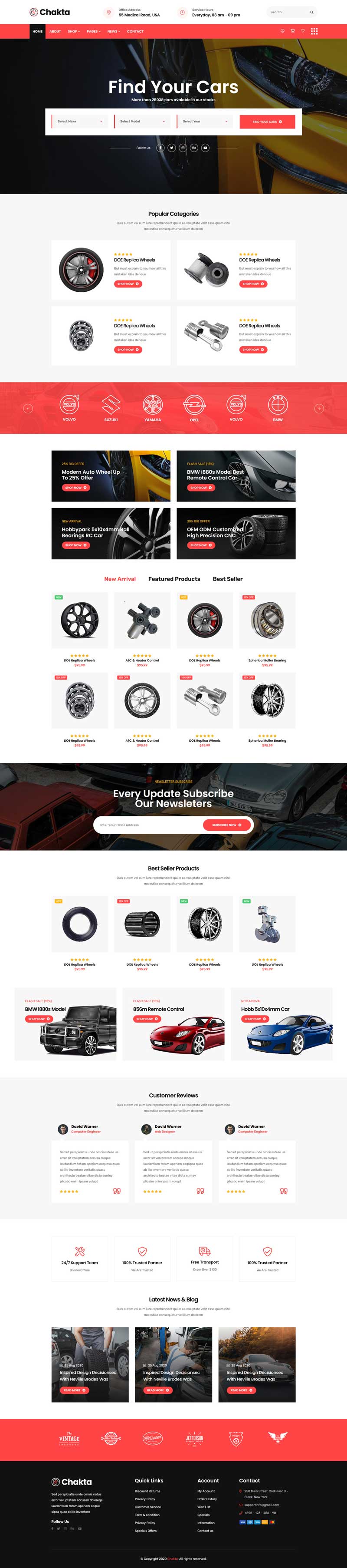 汽车配件零售电商网站HTML模板