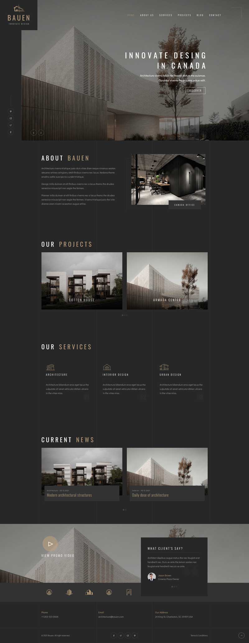 室内建筑设计行业官网html模板