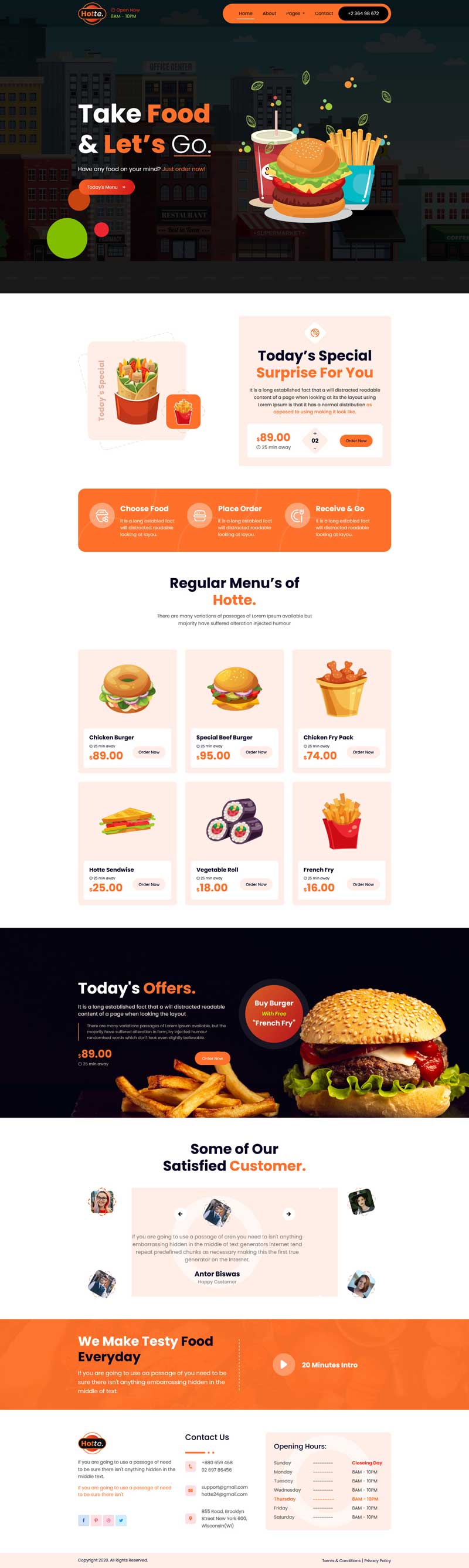 简单的外卖快餐食品展示网页模板