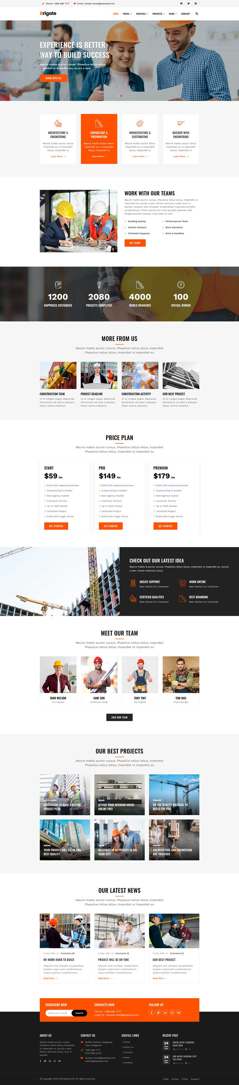 房产建筑工程企业官网html模板下载