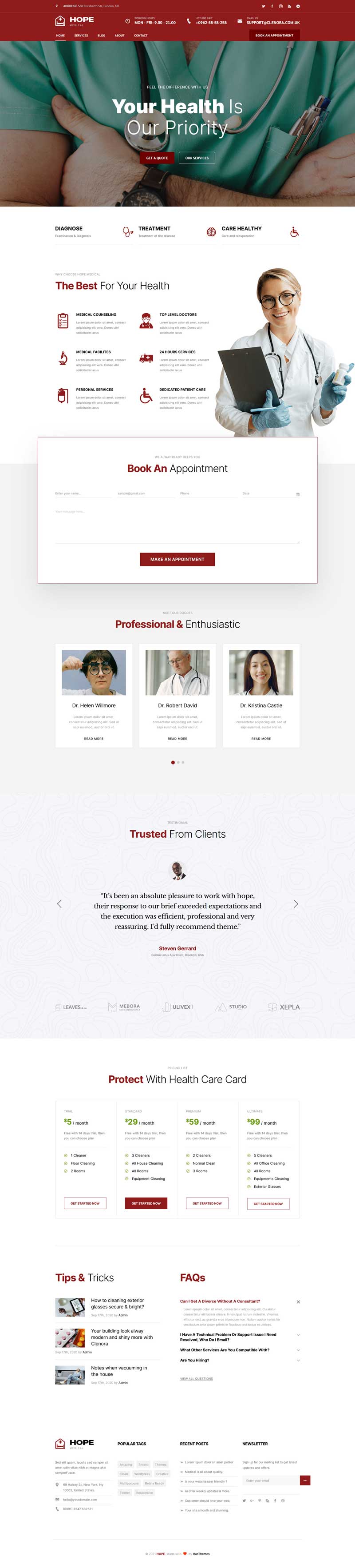 牙科医疗服务网站HTML5模板