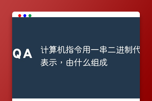 计算机指令用一串二进制代码表示，由什么组成