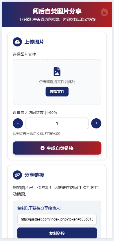 PHP阅后即焚图片分享源码免费下载插图