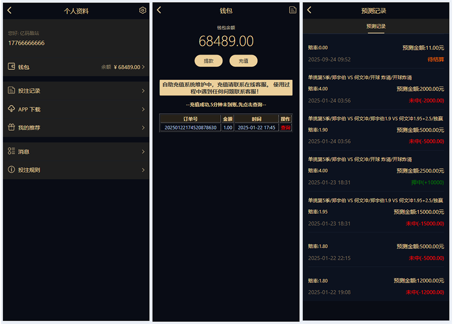 赛事竞猜系统源码/PHP+HTML游戏台球赛事竞猜平台插图1