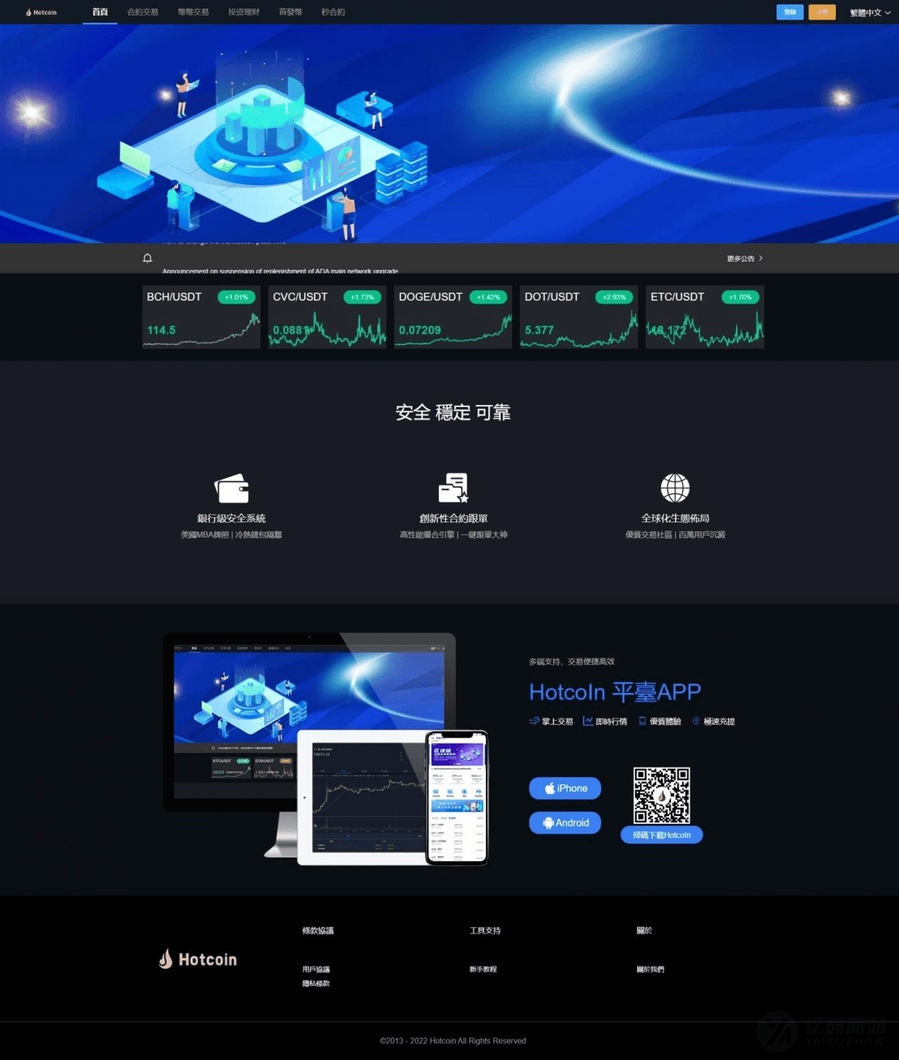 Hotcoin多语言区块链交易所源码下载/币币合约秒合约系统+质押理财平台源码插图3