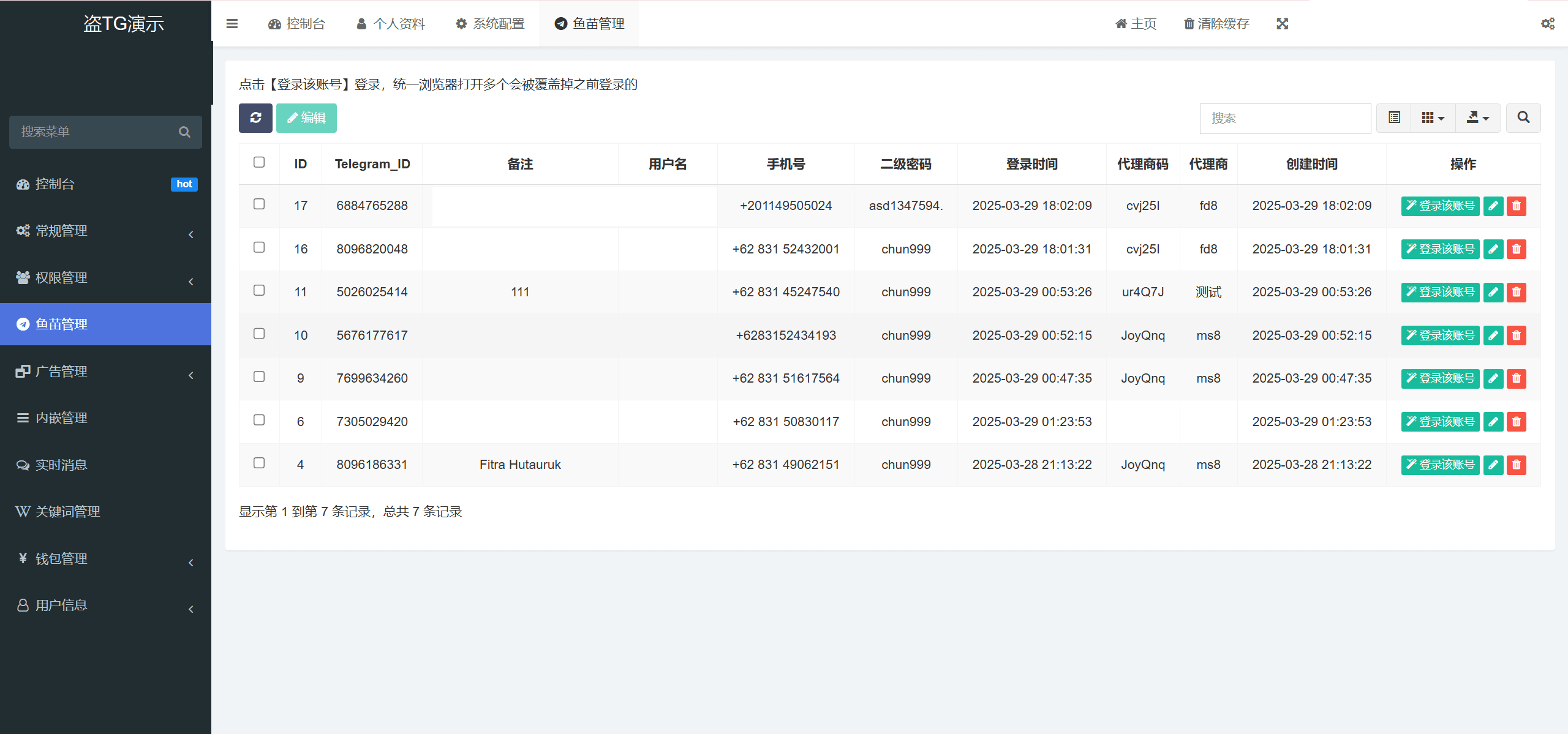 全开源最新盗TG账号源码/获取TG聊天记录+手机通讯录+相册+短信+修改钱包地址/前端vue纯源码+后端PHP插图3