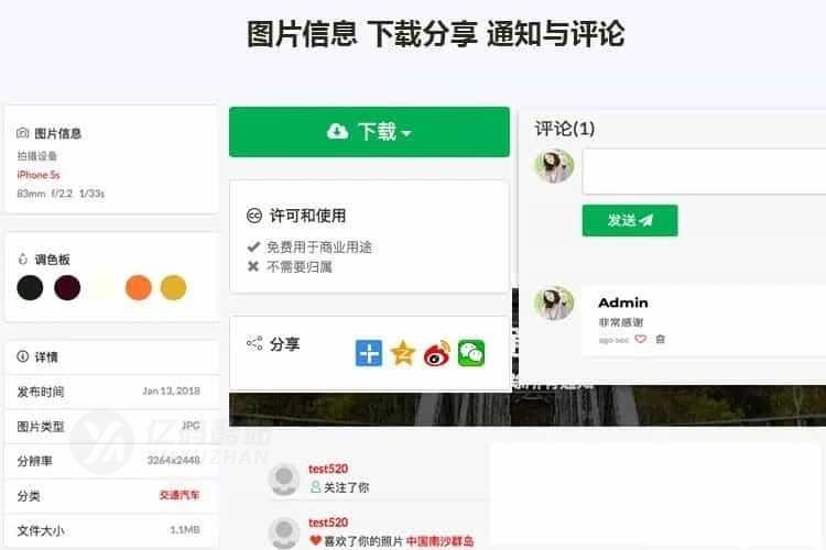 Laravel图片资源下载网站源码｜带会员上传下载｜高清分享系统插图2