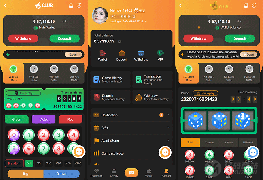 橙色UI海外游戏源码下载｜Wingo 5D K3游戏系统｜Node.js + Express支持USDT支付插图5