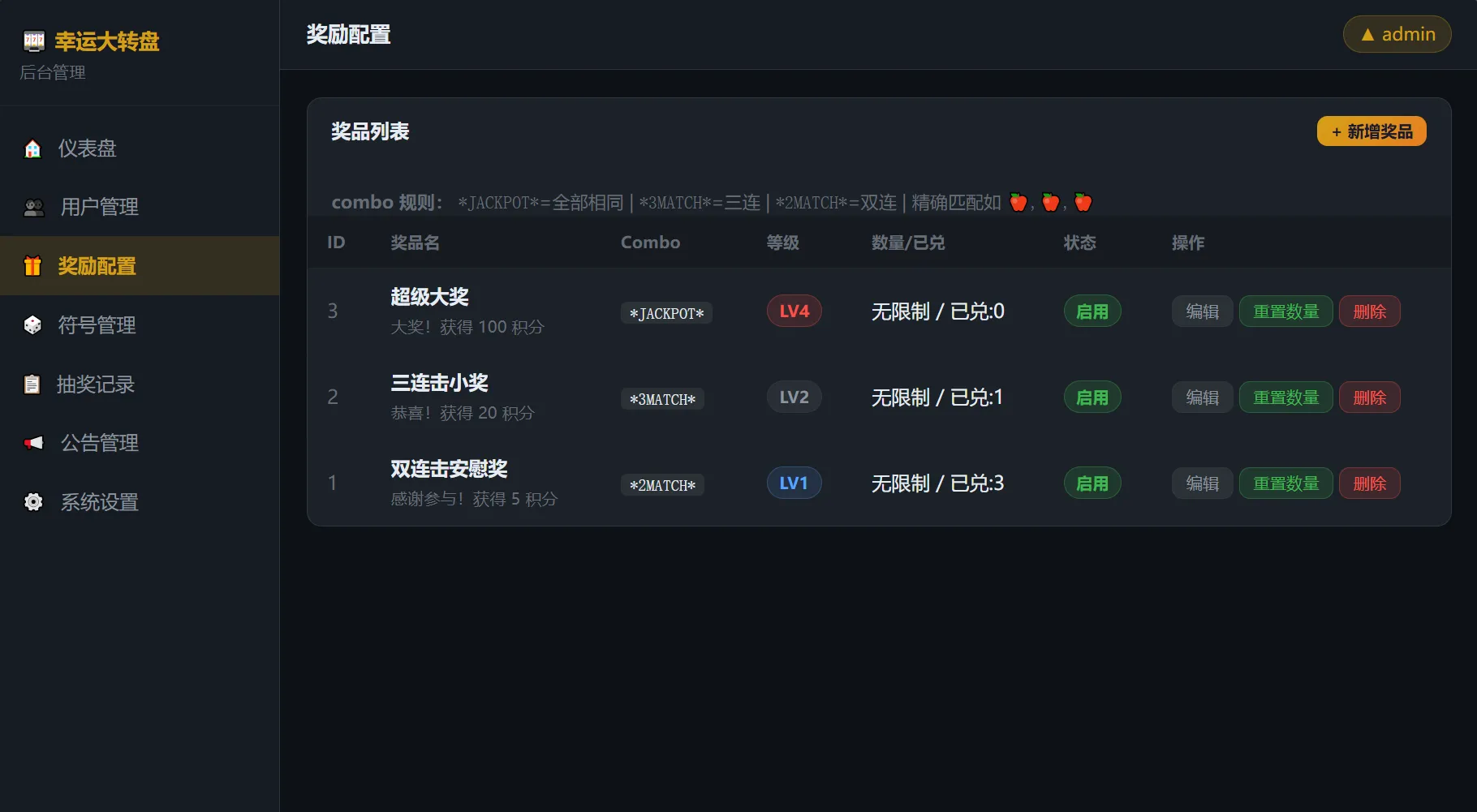 幸运大转盘抽奖系统源码_PHP+MySQL｜娱乐活动/游戏开发｜含注册登录前台与彩带动画插图1