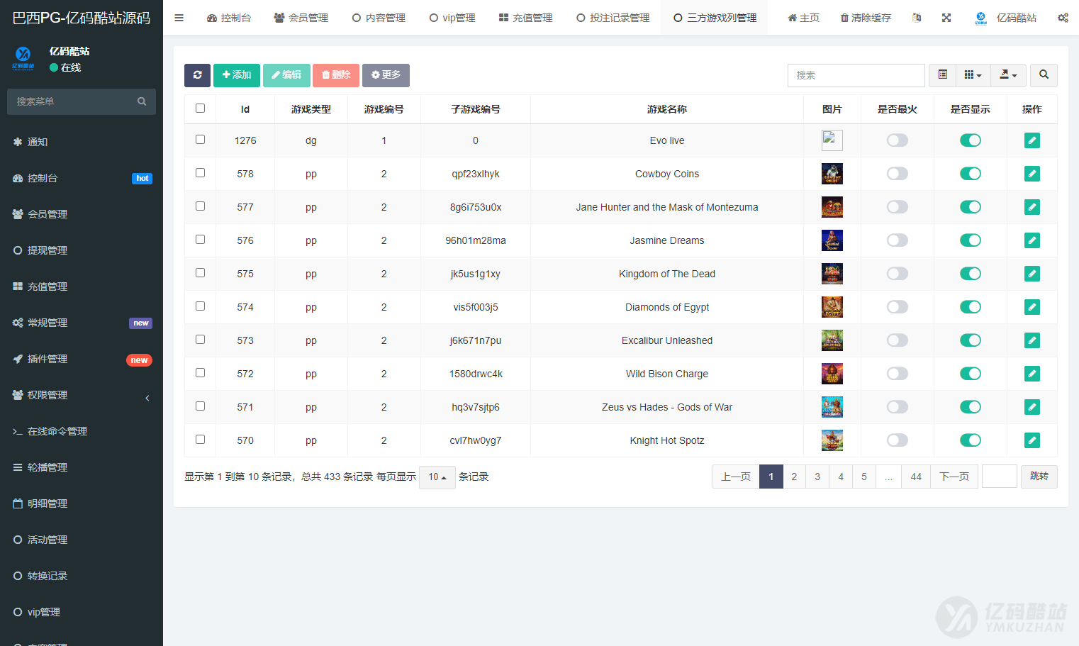 海外巴西PG电子游戏源码uniapp前端+fastadmin/海外游戏聚合平台源码下载插图2 海外巴西PG电子游戏源码uniapp前端+fastadmin/海外游戏聚合平台源码下载插图2