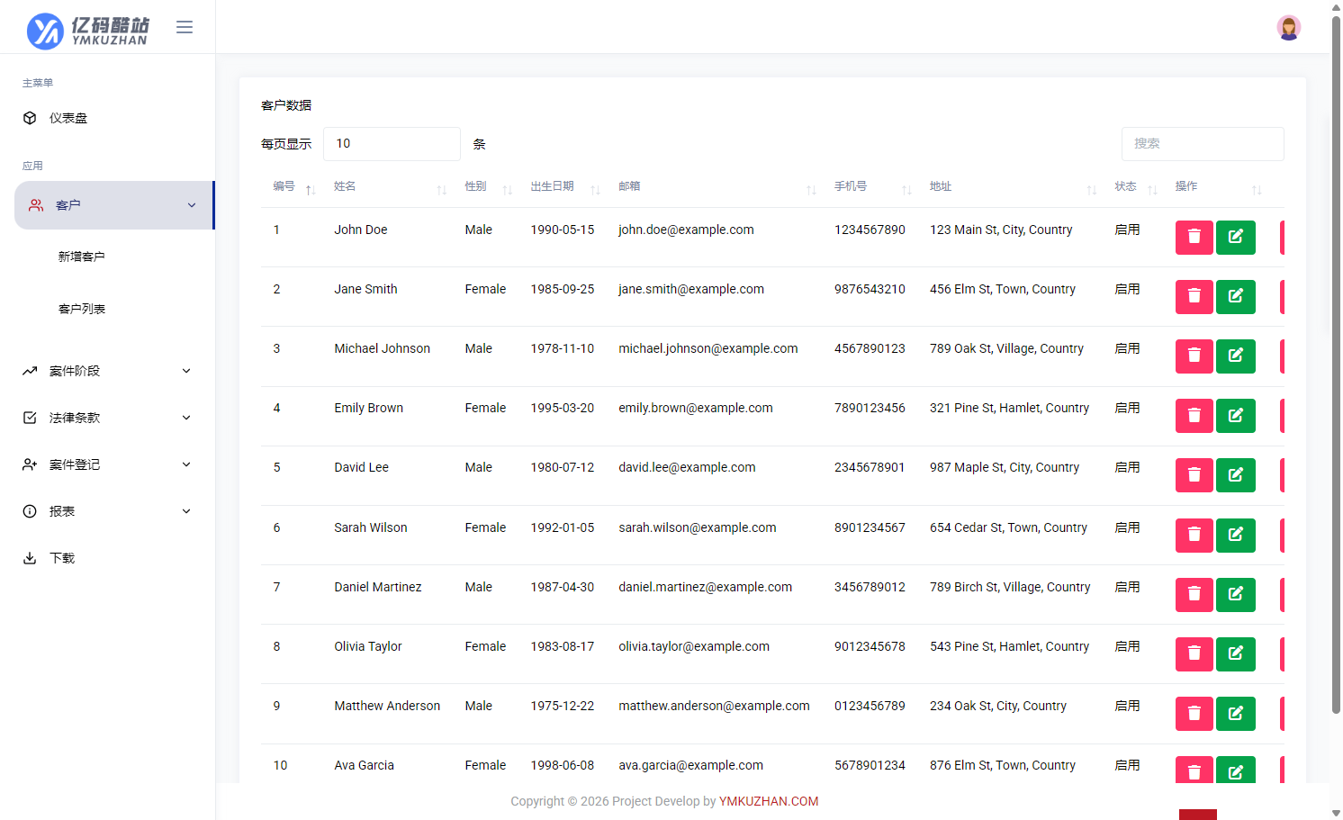 PHP律师事务所管理系统源码/PHP+MySQL律师办公系统/客户案件管理插图1
