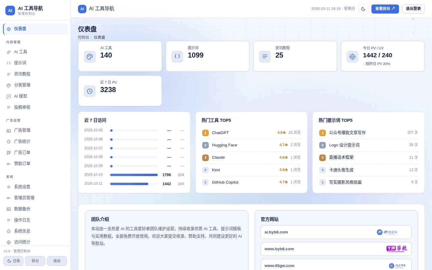 AI综合导航网站源码v3.0下载/AI工具导航+提示词库+AI对话/三端自适应/带安装向导插图4 AI综合导航网站源码v3.0下载/AI工具导航+提示词库+AI对话/三端自适应/带安装向导插图4